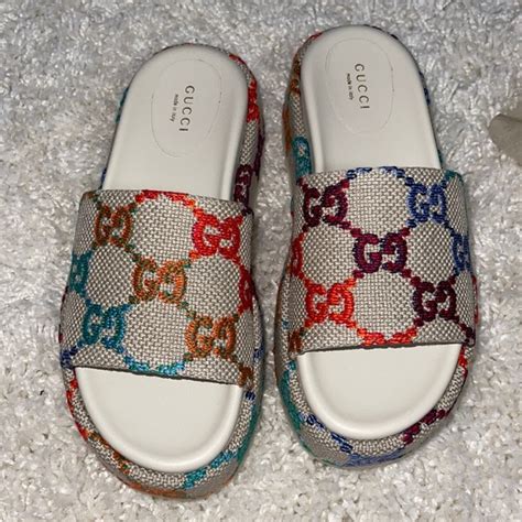 new gucci platform slides|Gucci platform slides poshmark.